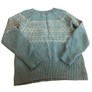 Royal Robbins Blue Fair Isle Wool Blend Sweater Women’s Large